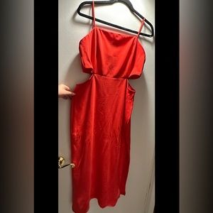 Lulus
Only the Good Times Red Sleeveless Cutout Midi Dress